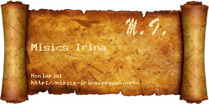 Misics Irina névjegykártya